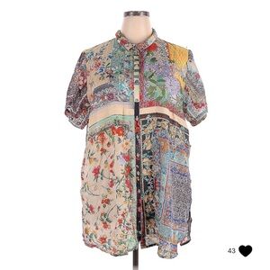 Johnny Was … yes. Soft, silk shirt that looks and feels amazing.